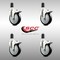 Service Caster 5 Inch 316SS Black Poly Swivel 1-5/8 Inch Expanding Stem Caster Set Lock Brake SCC-SS316TTLEX20S514-PPUB-BLK-158-4 - alternate 2